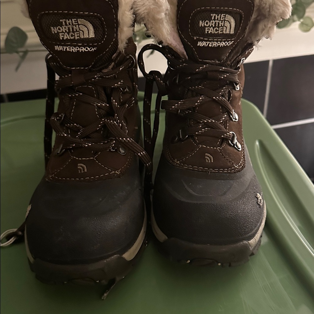 The North Face Brown and Black Winter Boots